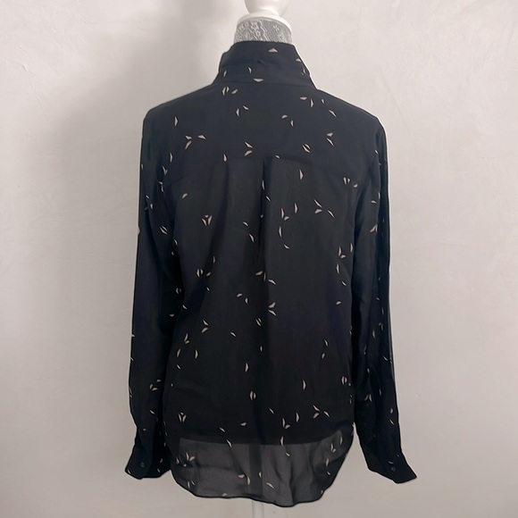 A.L.C. Women’s Large sheer modern geometric blouse - Picture 4 of 4